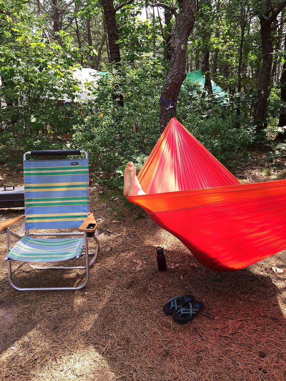hammock, relax, camping, summer, outdoor, relaxation, nature HD wallpaper