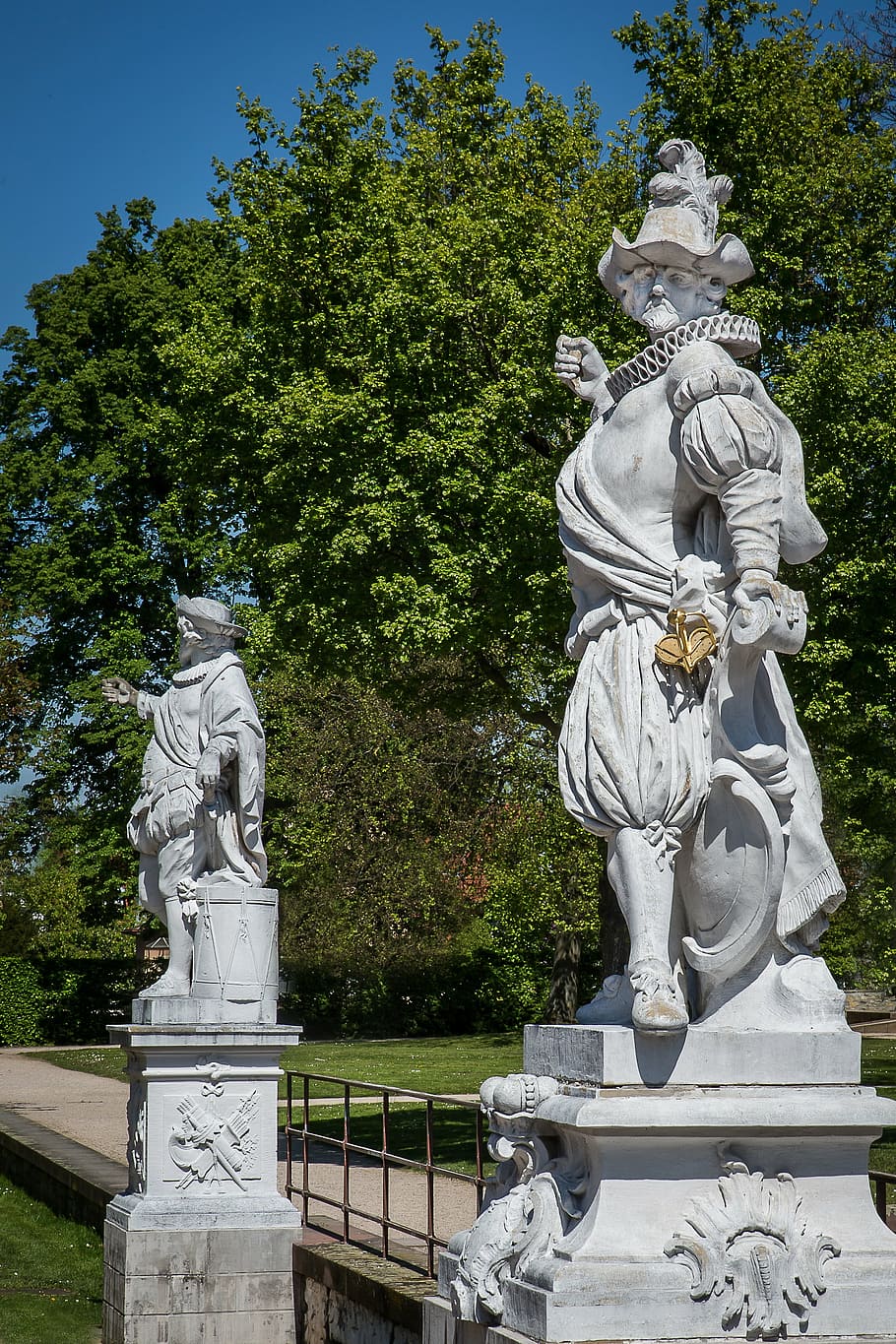 bruchsal, castle, baroque, historically, sculpture, park, baden württemberg HD wallpaper