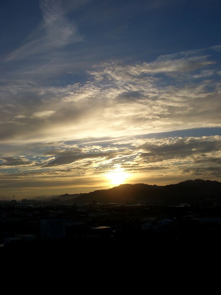 Sunrise, Blue Sky, Clouds, sunset, no people, nature, cloud - sky HD wallpaper