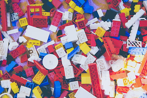 assorted-color interlocking brick toy lot, lego, play, build HD wallpaper