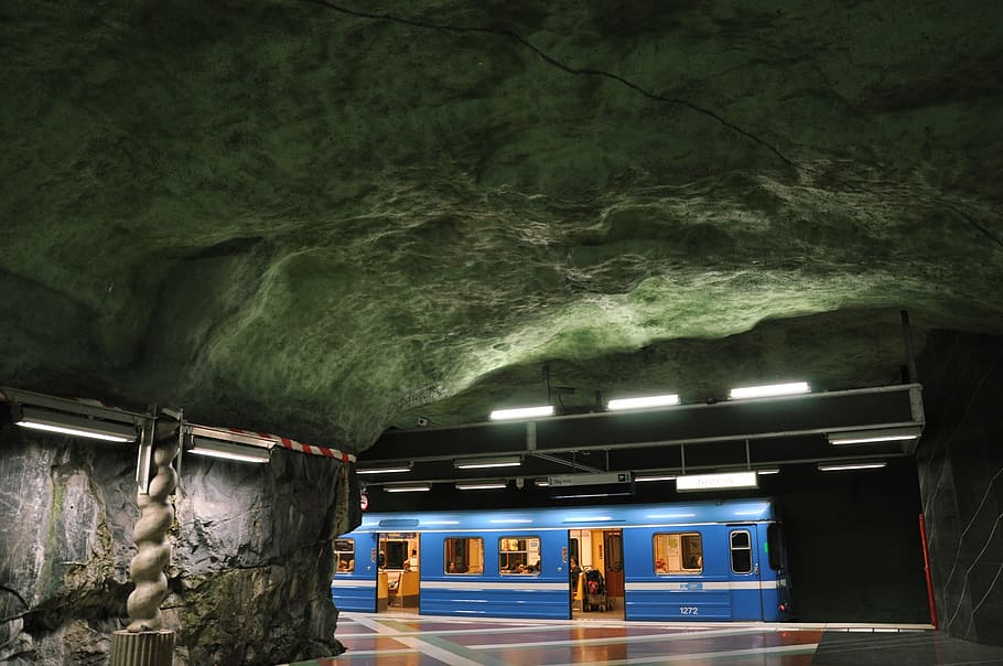subway, station, train, transportation, underground, ceiling HD wallpaper