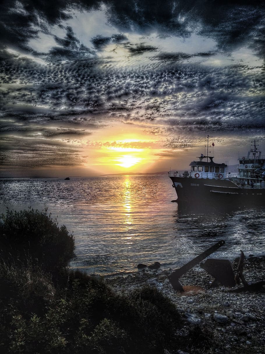 sunset, marine, beach, sky, water, cloud - sky, sea, scenics - nature HD wallpaper