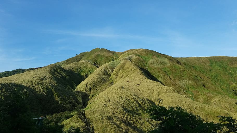 green mountain, nature, panoramic, sky, landscape, outdoors HD wallpaper
