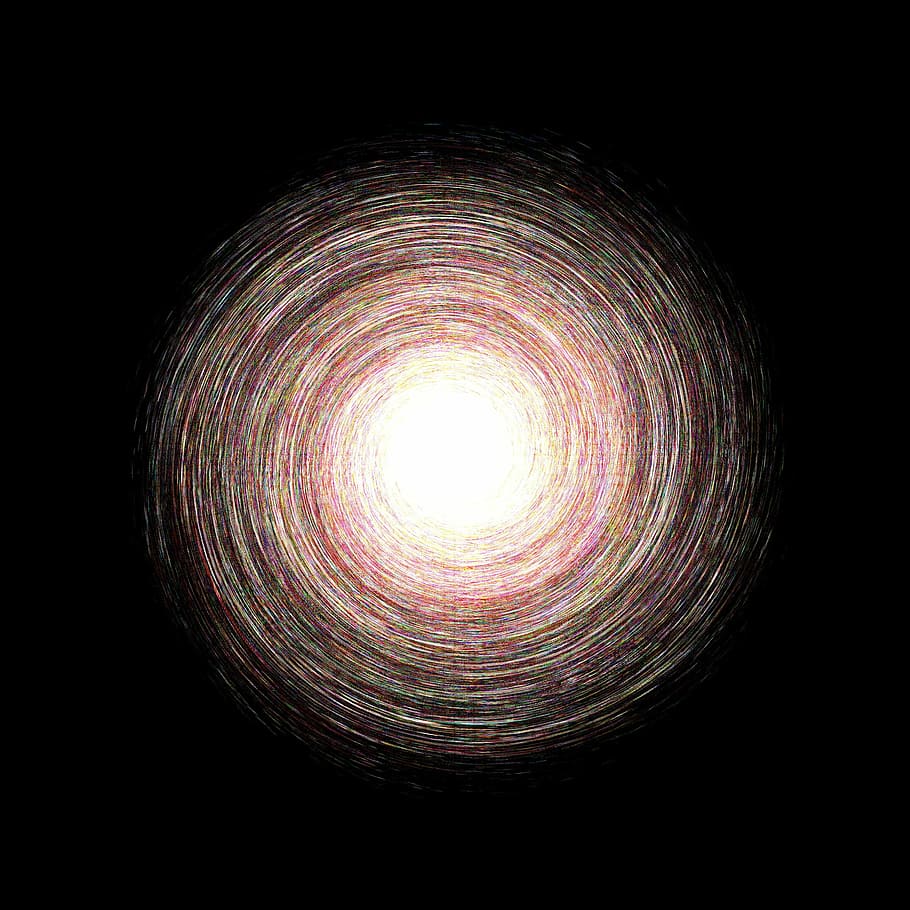 red, yellow, and white circle illustration, light, darkness HD wallpaper