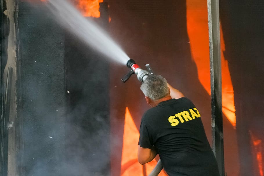 fire, fireman, firefighter, burn, hero, flame, emergency, protection HD wallpaper