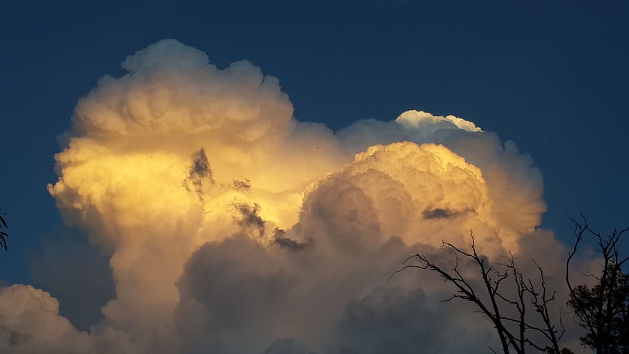 cloud, yellow cloud, sky, summer, sky clouds, weather, cloud - sky HD wallpaper