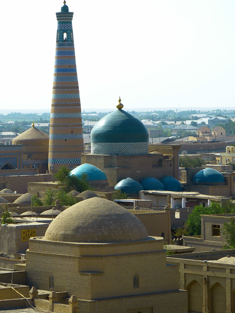 Khiva, Minaret, kihva, chodja islam minaret, unesco world heritage, HD wallpaper