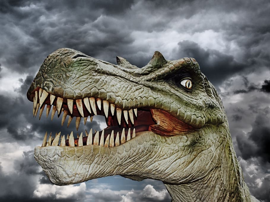 dinosaur digital illustration, giant lizard, prehistoric times, HD wallpaper