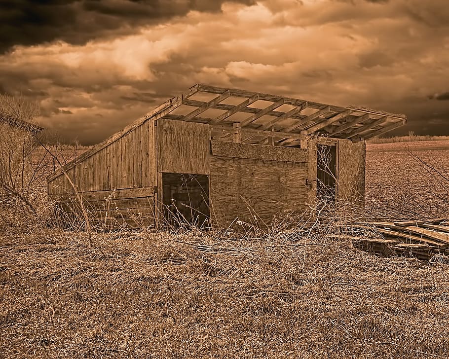 barn, rustic, barns, storm, storm clouds, ohio, digital art HD wallpaper
