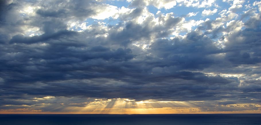 sunset, rays, dawn, screen saver, sky, calm, nature, costa HD wallpaper