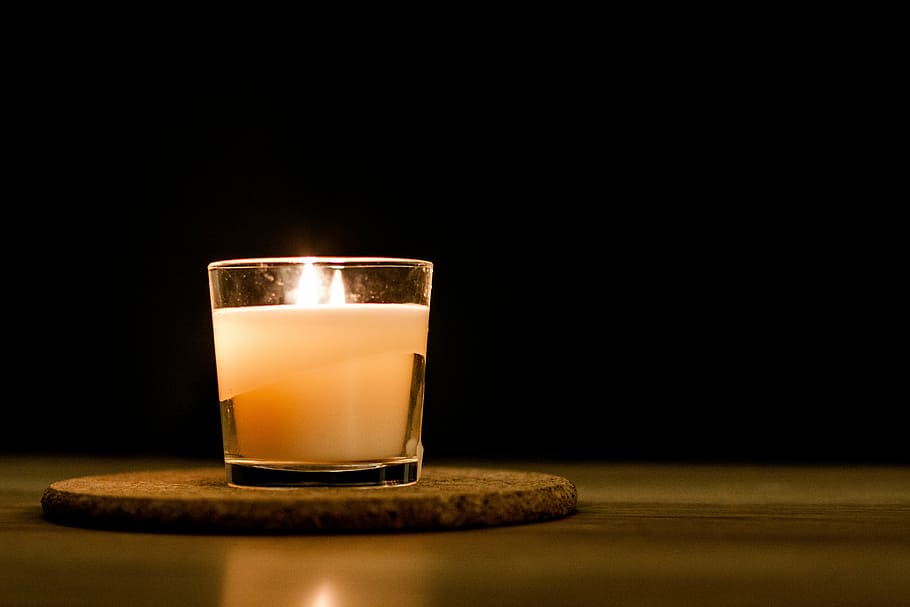 candle, candlelight, fire, flame, glass, drinking glass, food and drink HD wallpaper