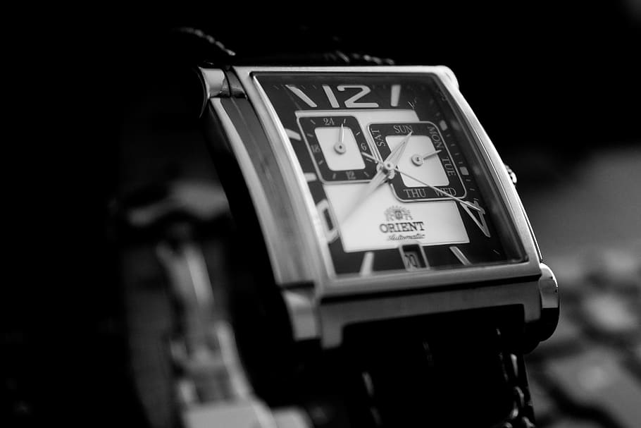 Clock, Watch, Automatic, Time, Analog, clockwork, black And White HD wallpaper