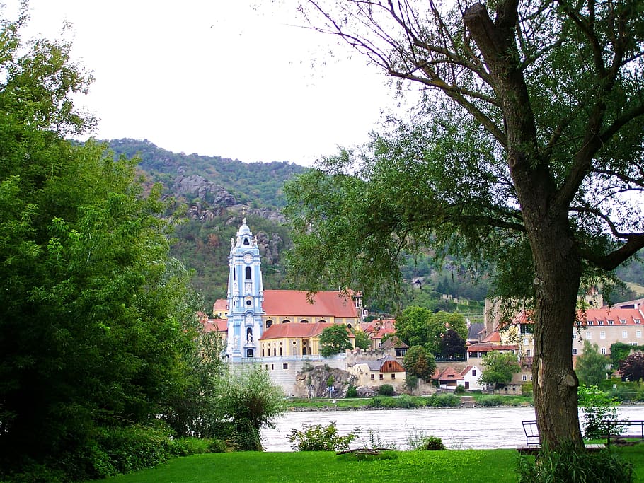 dürnstein, lower austria, landscape, tree, plant, architecture HD wallpaper