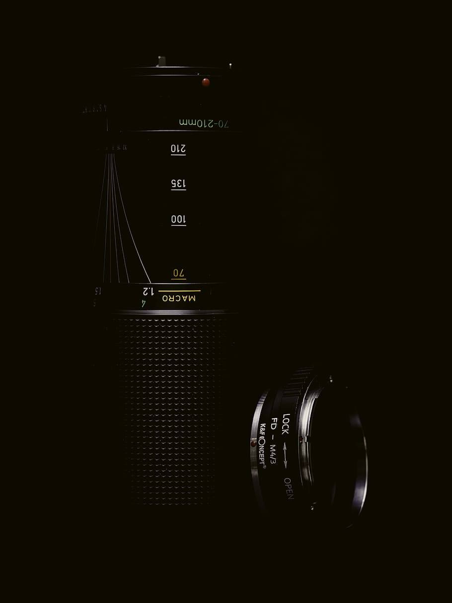 Zoom, black tumbler, macro, len, dark, gear, camera - Photographic Equipment HD wallpaper