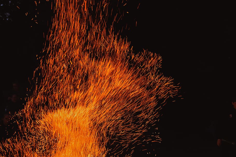 fire at night, photography of fire wave, fireworks, nighttime HD wallpaper
