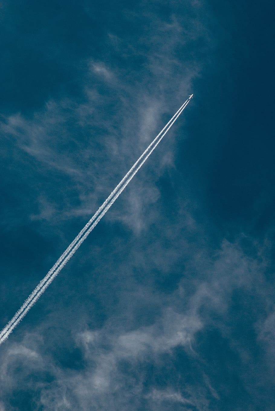 Blue sky and a plane, other, airplane, day, cloud - Sky, nature HD wallpaper