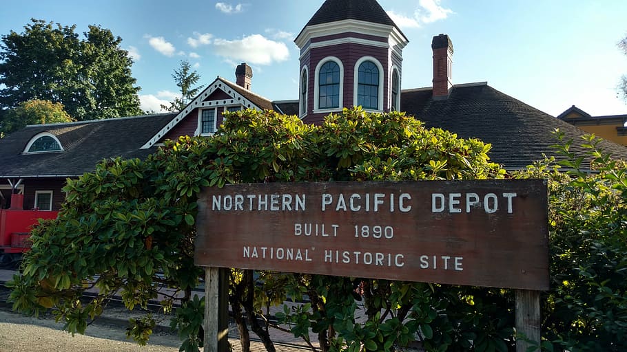 train depot, washington, sign, historical, place, architecture HD wallpaper