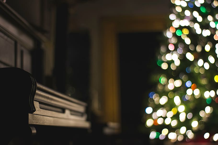 upright piano shallow focus photography, bokeh, black, dark HD wallpaper
