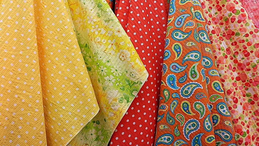 close view of assorted-color textiles, fabric, cloth, clothing, HD wallpaper