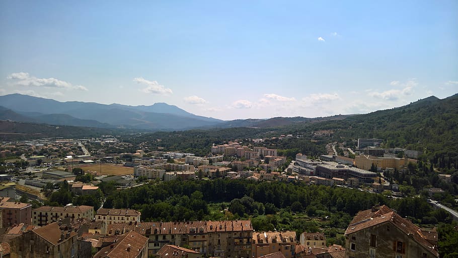 corte, corsica, city, outlook, stones, france, nature, old town, HD wallpaper