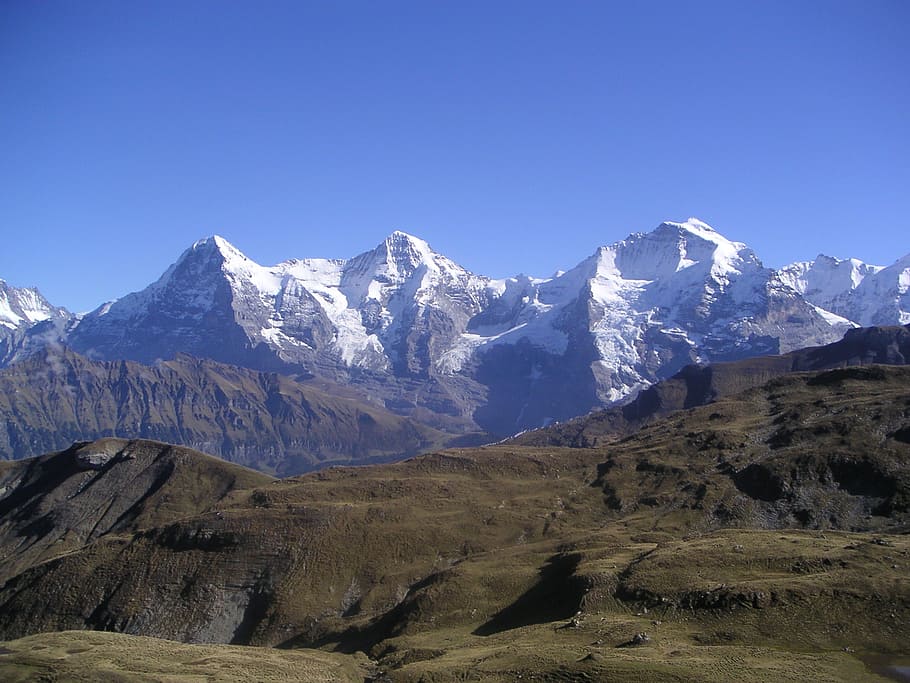eiger, monk, virgin, mountains, grindelwald, winter, switzerland HD wallpaper