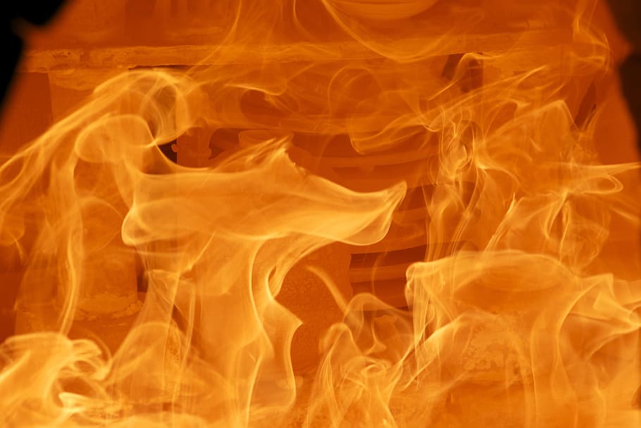 burning fire, wood fire, flame, brand, heat - temperature, fire - natural phenomenon HD wallpaper