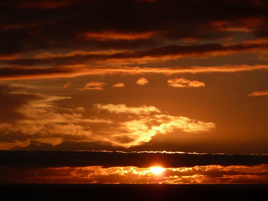 sunset, sky, abendstimmung, mood, afterglow, evening sky, nature HD wallpaper