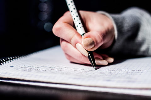person writing on paper, notes, pen, hand, document, studying HD wallpaper