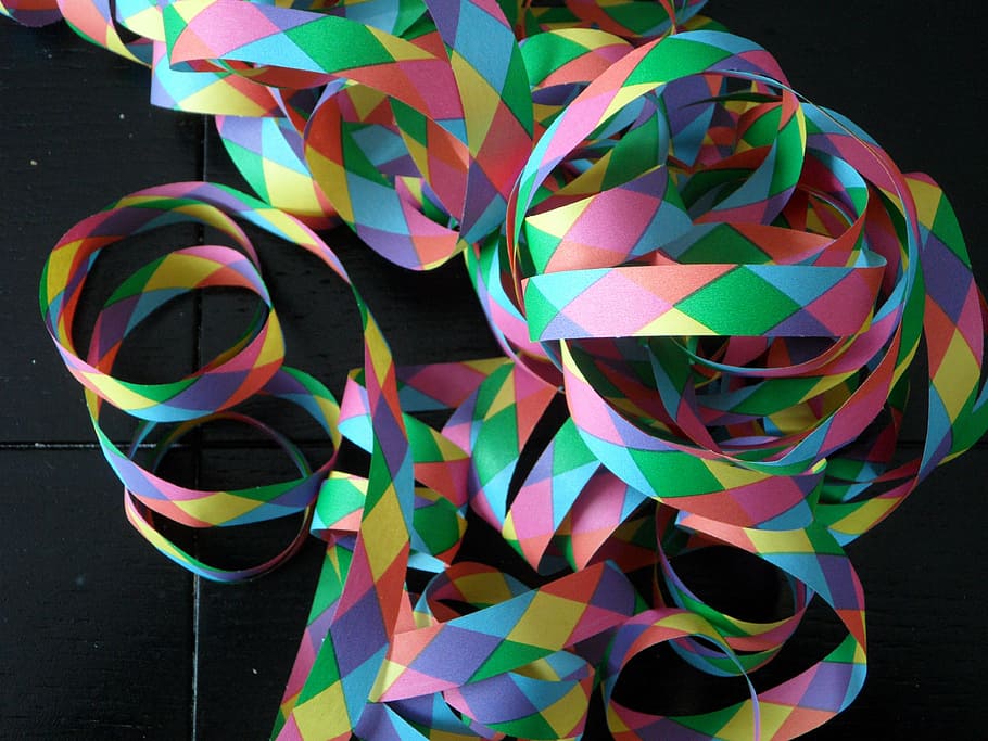 streamer, colorful, ringed, carnival, fasnet, multi colored HD wallpaper