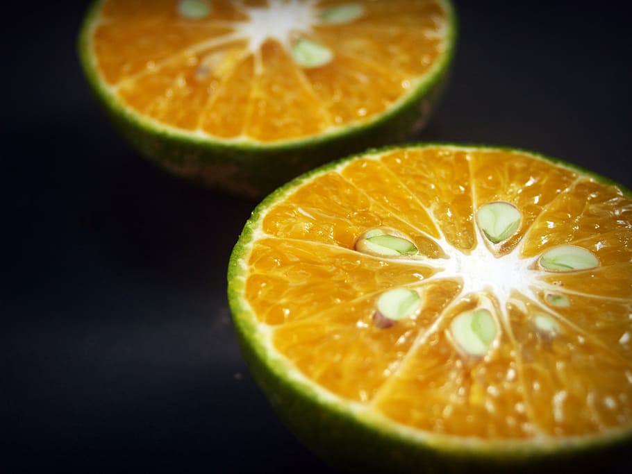 orange, fruit, slice, white, citrus, sour, isolated, agriculture HD wallpaper