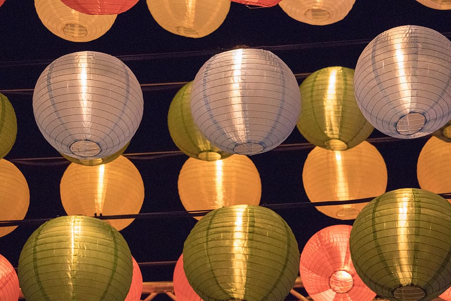 lantern, celebration, decoration, many, lighting equipment HD wallpaper