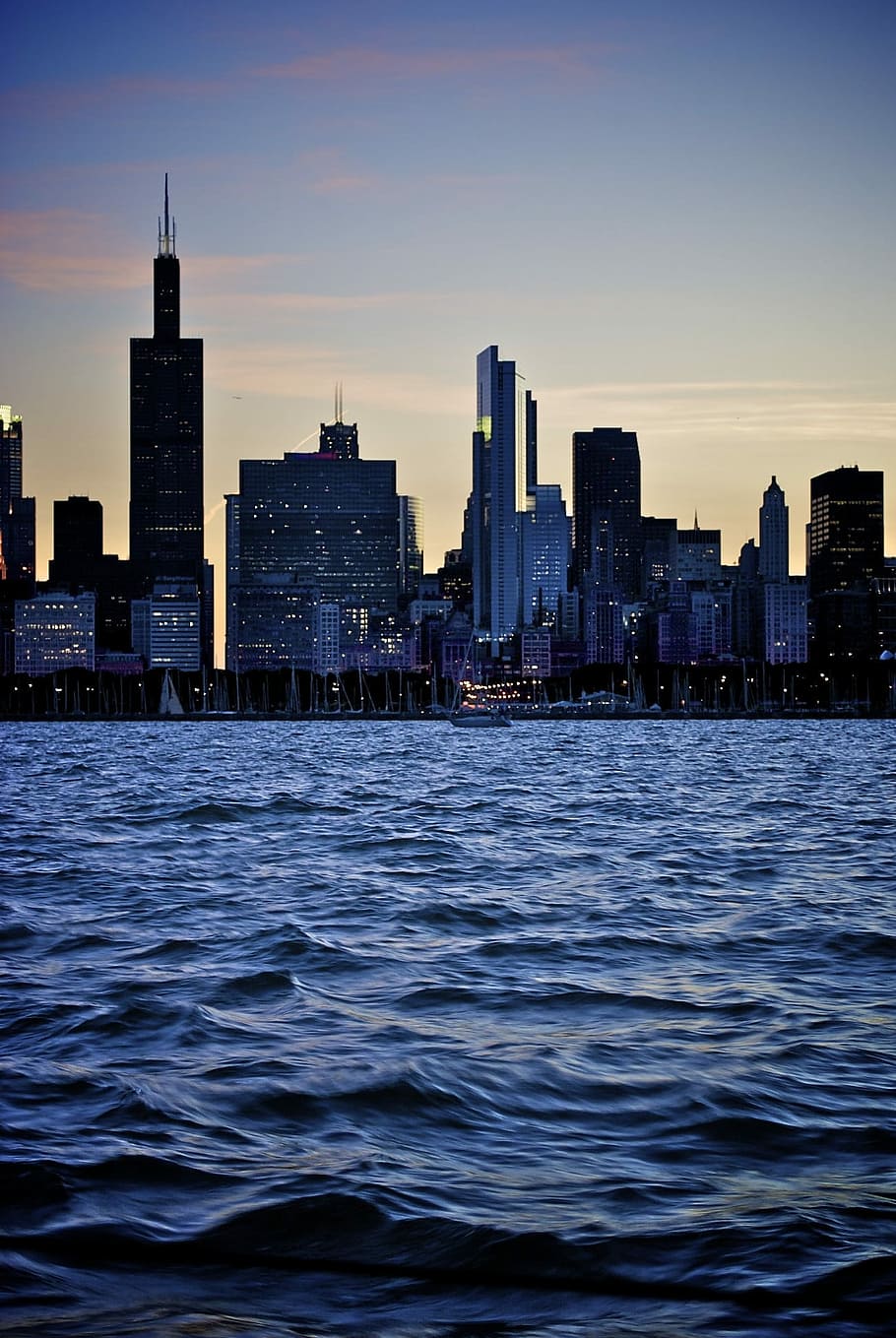 Chicago, Skyline, Lake, City, architecture, cityscape, downtown HD wallpaper