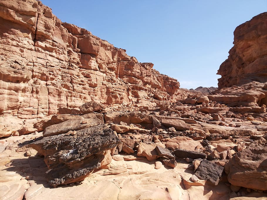 rock mountain photo, Colored, Canyon, Sinai, Egypt, Dahab, colored canyon, HD wallpaper