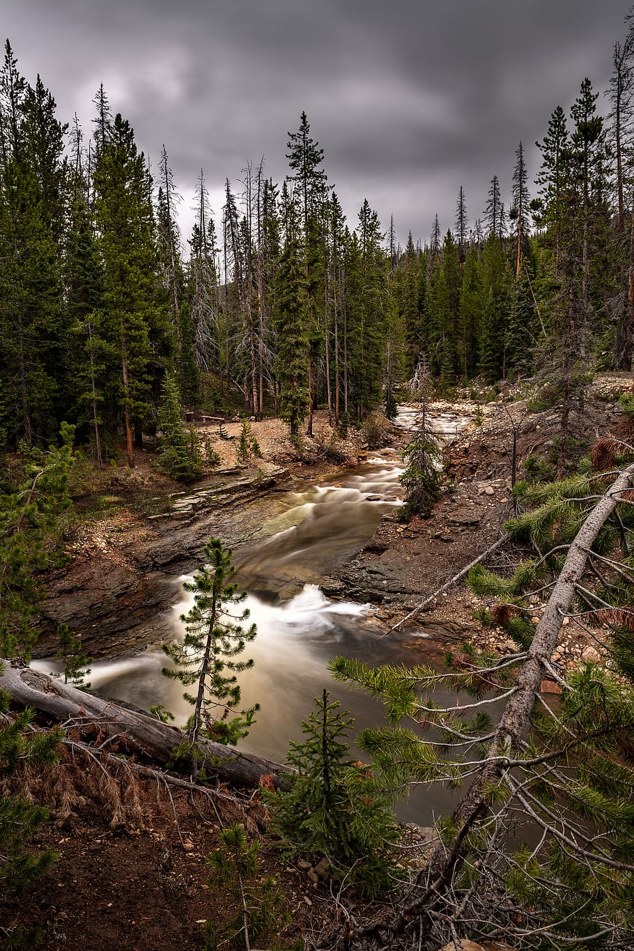 mountains, stream, utah, tree, plant, scenics - nature, land HD wallpaper