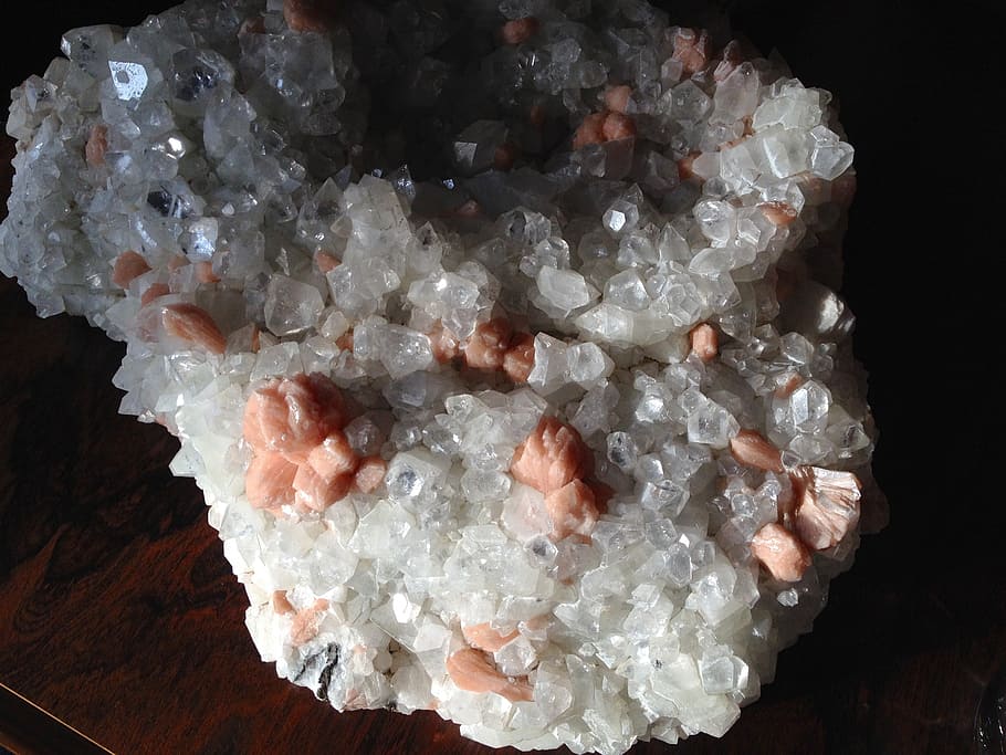 apophyllit, style bit, minerals, rarely, india, salmon, crystals, HD wallpaper