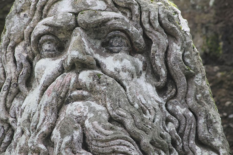 statue, face, monsters, art and craft, sculpture, close-up HD wallpaper