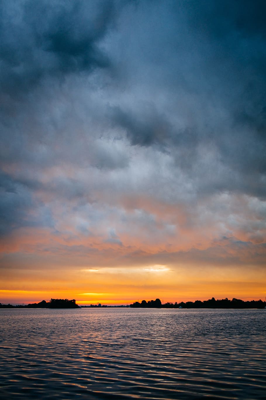 sky, water, clouds, sunrise, horizon, lake, cloud - sky, sunset HD wallpaper