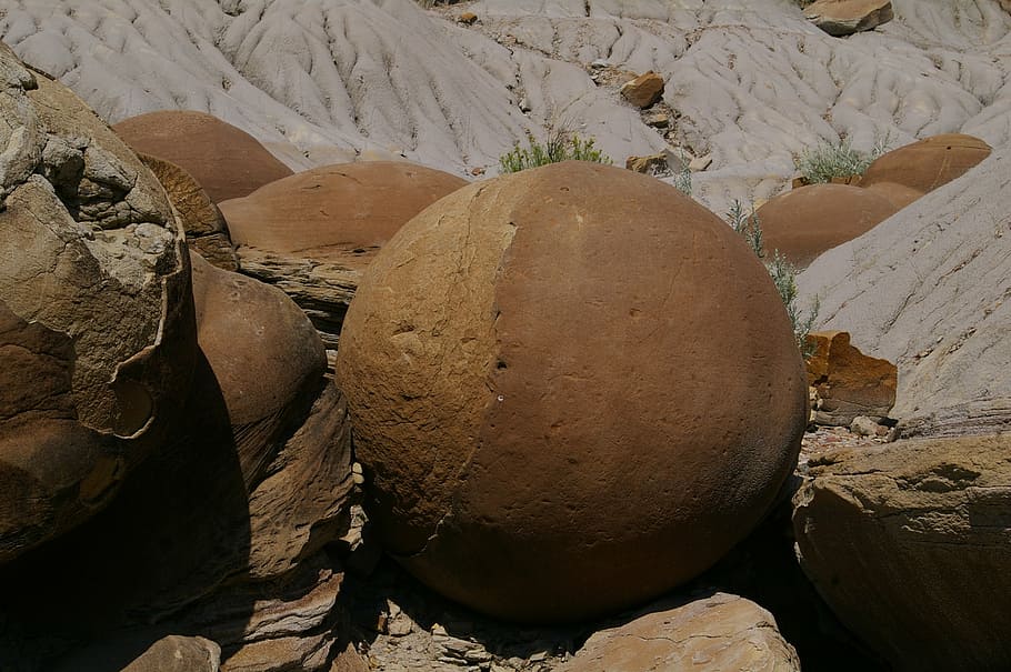 rock, sphere, nature, stone, geology, geological, national park HD wallpaper