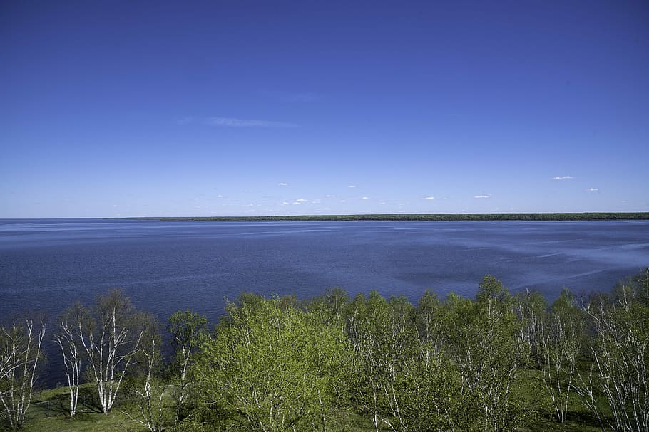 View of Lake Winnipeg from the Observation tower at Hecla Provincial Park, HD wallpaper