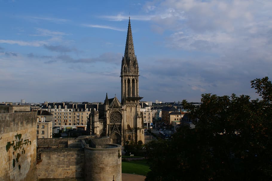 Saint-Pierre Church Of Caen, Normandy, france, panoramic, old church