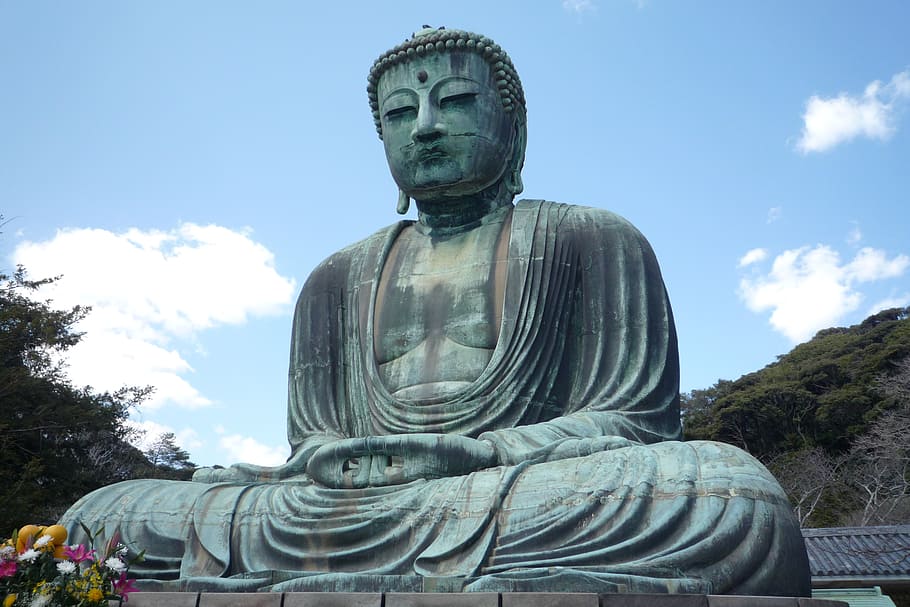 Gautama Buddha statue, japan, asia, japanese, sculpture, relaxation, HD wallpaper