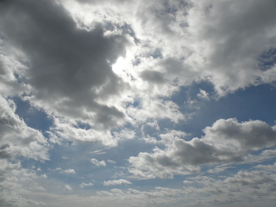 clouds, sky, blue, sun, heaven, cloud - sky, beauty in nature HD wallpaper