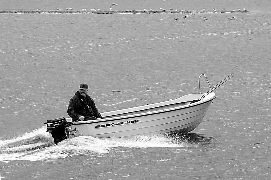 fish, boot, lake, real people, nautical vessel, water, transportation HD wallpaper
