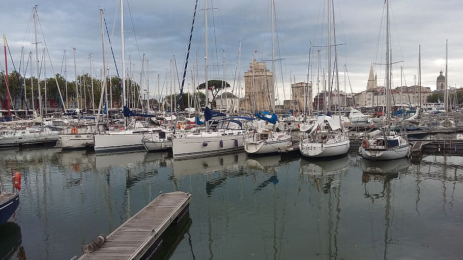 la rochelle, city, france, boat, nautical vessel, transportation, HD wallpaper
