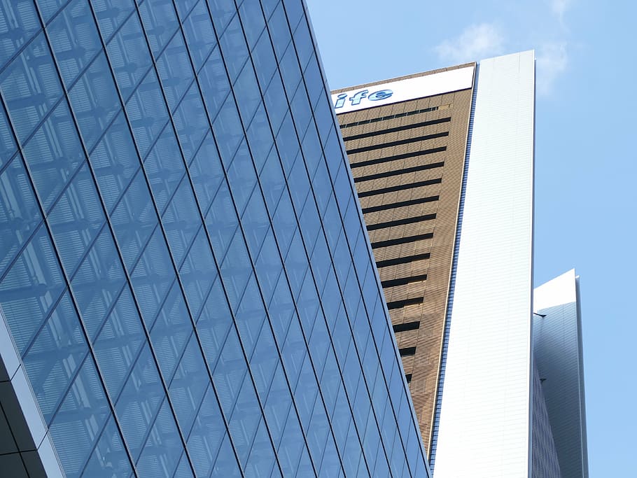 architecture, design, blue, sky, clouds, construction, structure HD wallpaper