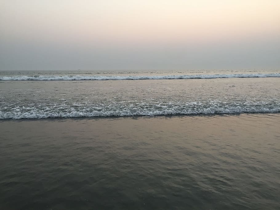 cox's bazar, beach, sunset, longest, sea, sky, water, beauty in nature, HD wallpaper
