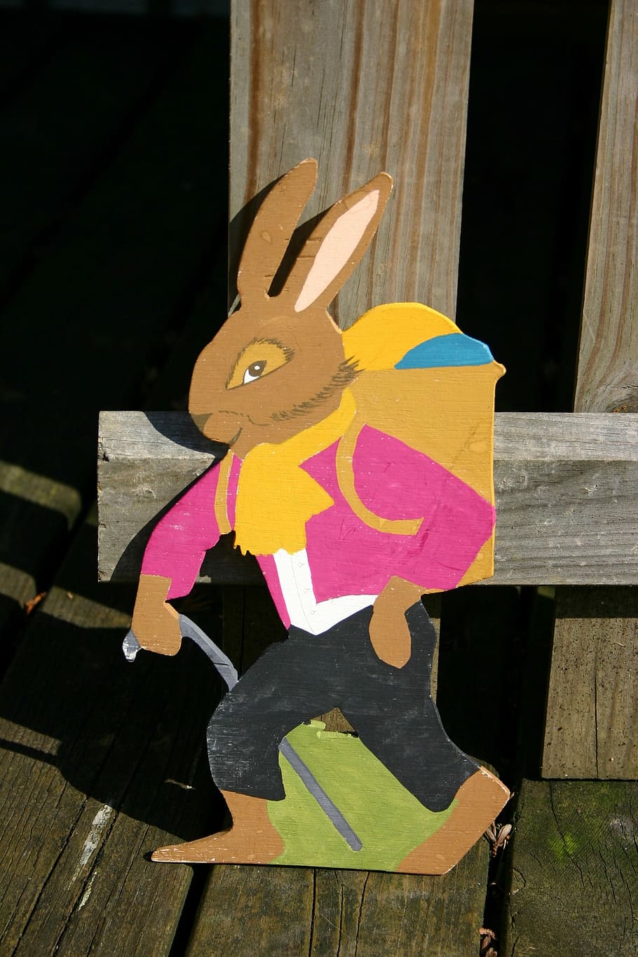 easter bunny, hare, figure, decoration, wood, holzfigur, tinker HD wallpaper