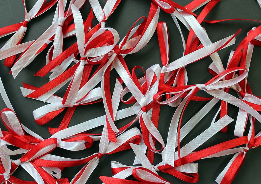 bows, white-red, 11 nov, the ribbon, patriotism, national colors, HD wallpaper