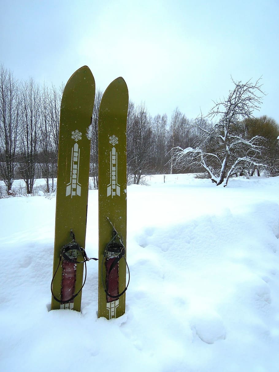 Skis, Snow, Winter, Cold, winter landscape, nature, finnish HD wallpaper