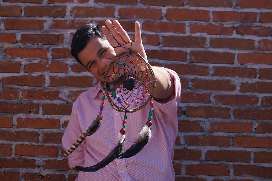 dream catcher, feathers, crafts, bricks, dreams, indian, hold HD wallpaper